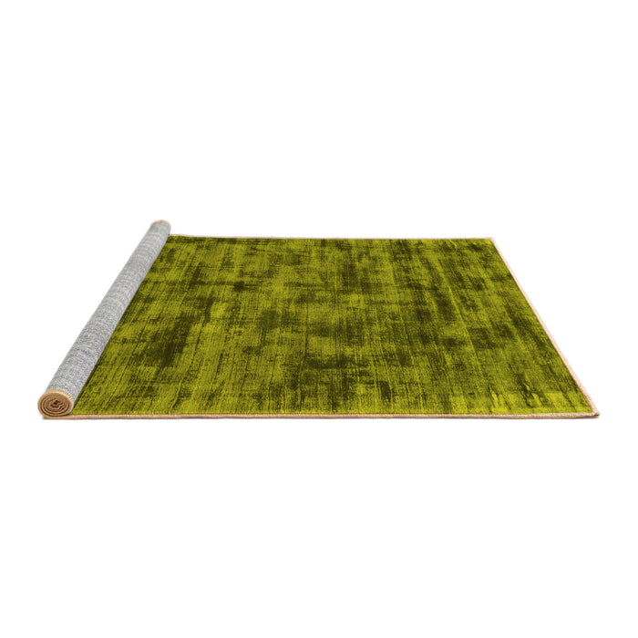 Sideview of Machine Washable Abstract Yellow Contemporary Rug, wshcon2936yw
