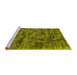 Sideview of Machine Washable Abstract Yellow Contemporary Rug, wshcon2936yw