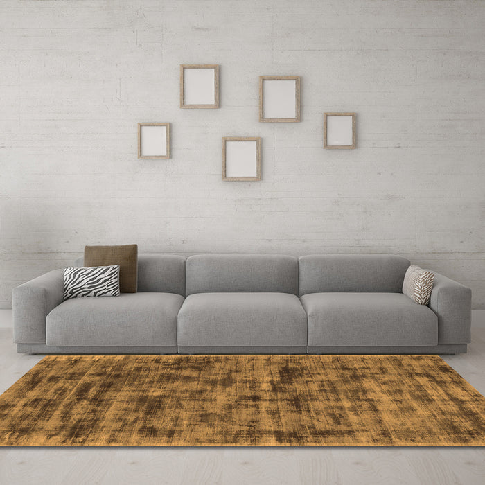 Machine Washable Abstract Orange Contemporary Area Rugs in a Living Room, wshcon2936org