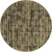 Round Abstract Brown Contemporary Rug, con2936brn