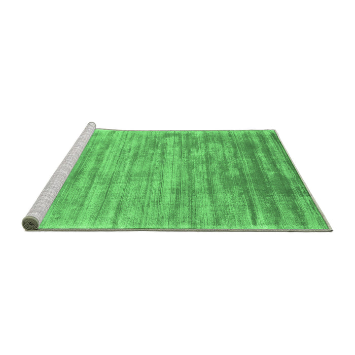 Sideview of Machine Washable Abstract Emerald Green Contemporary Area Rugs, wshcon2937emgrn