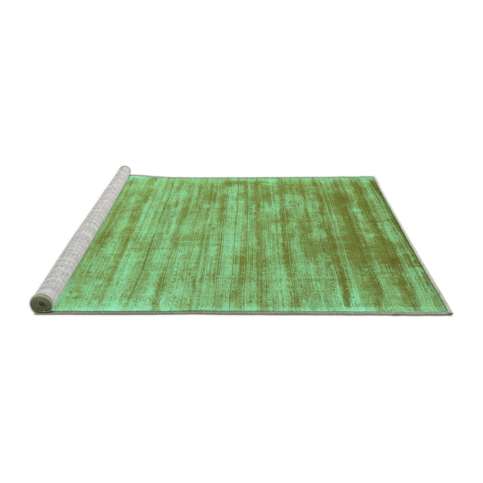 Sideview of Machine Washable Abstract Turquoise Contemporary Area Rugs, wshcon2937turq