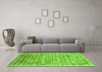Machine Washable Abstract Green Contemporary Rug, wshcon2937grn