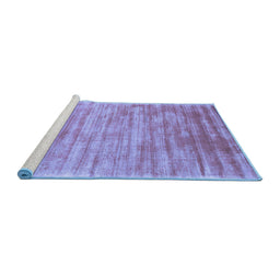 Sideview of Machine Washable Abstract Blue Contemporary Rug, wshcon2937blu