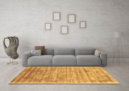 Machine Washable Abstract Brown Contemporary Rug in a Living Room,, wshcon2937brn