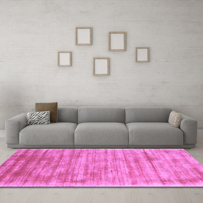 Machine Washable Abstract Purple Contemporary Area Rugs in a Living Room, wshcon2937pur