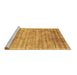 Sideview of Machine Washable Abstract Brown Contemporary Rug, wshcon2937brn