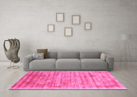 Machine Washable Abstract Pink Contemporary Rug, wshcon2937pnk
