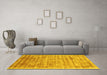 Machine Washable Abstract Yellow Contemporary Rug in a Living Room, wshcon2937yw