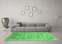 Machine Washable Abstract Emerald Green Contemporary Rug, wshcon2937emgrn