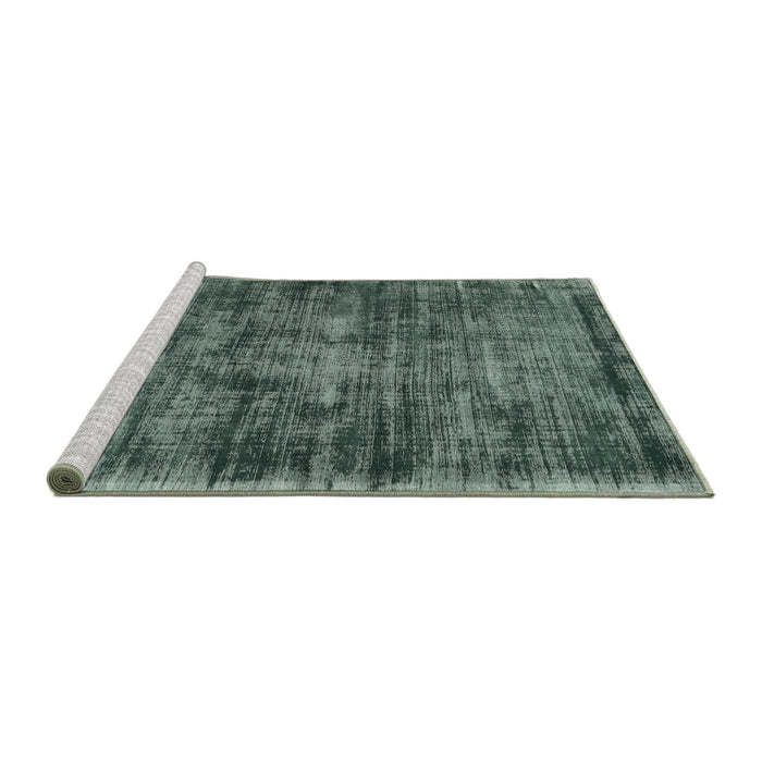Serging Thickness of Machine Washable Contemporary Green Rug, wshcon2938