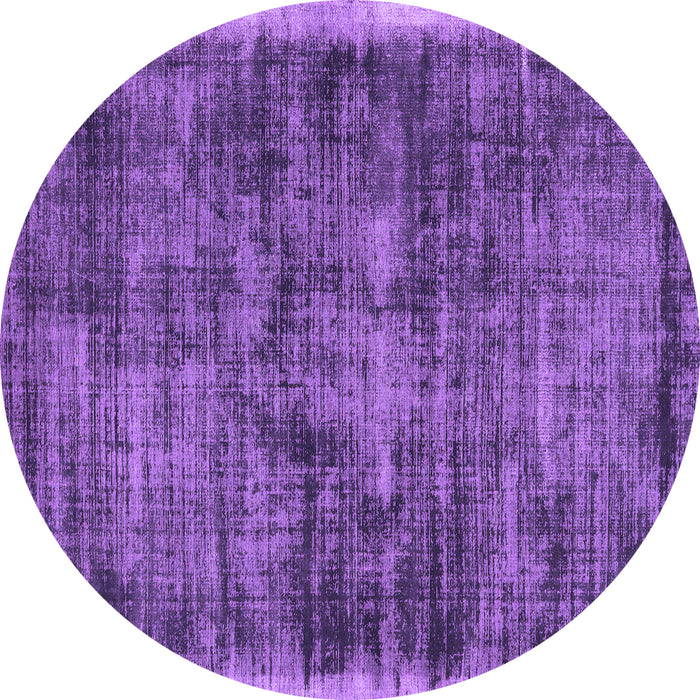 Round Abstract Purple Contemporary Rug, con2938pur