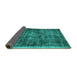 Sideview of Abstract Turquoise Contemporary Rug, con2938turq