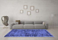 Machine Washable Abstract Blue Contemporary Rug, wshcon2938blu