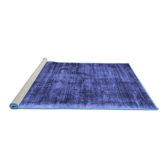 Sideview of Machine Washable Abstract Blue Contemporary Rug, wshcon2938blu