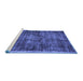 Sideview of Machine Washable Abstract Blue Contemporary Rug, wshcon2938blu