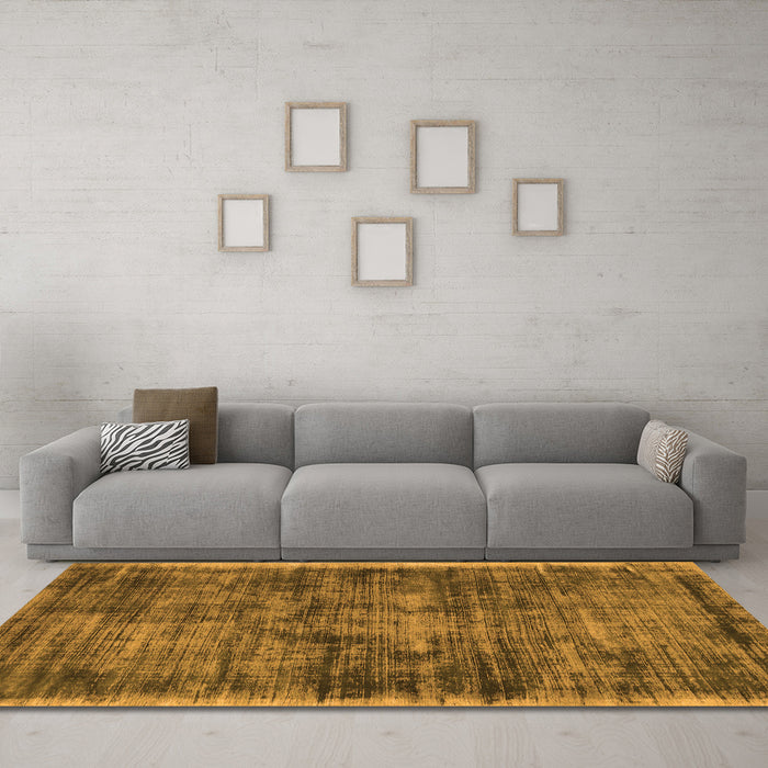 Machine Washable Abstract Orange Contemporary Area Rugs in a Living Room, wshcon2938org