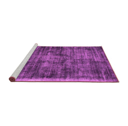 Sideview of Machine Washable Abstract Pink Contemporary Rug, wshcon2938pnk
