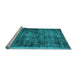 Sideview of Machine Washable Abstract Light Blue Contemporary Rug, wshcon2938lblu