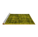 Sideview of Machine Washable Abstract Yellow Contemporary Rug, wshcon2938yw