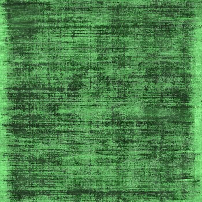 Square Machine Washable Abstract Emerald Green Contemporary Area Rugs, wshcon2938emgrn