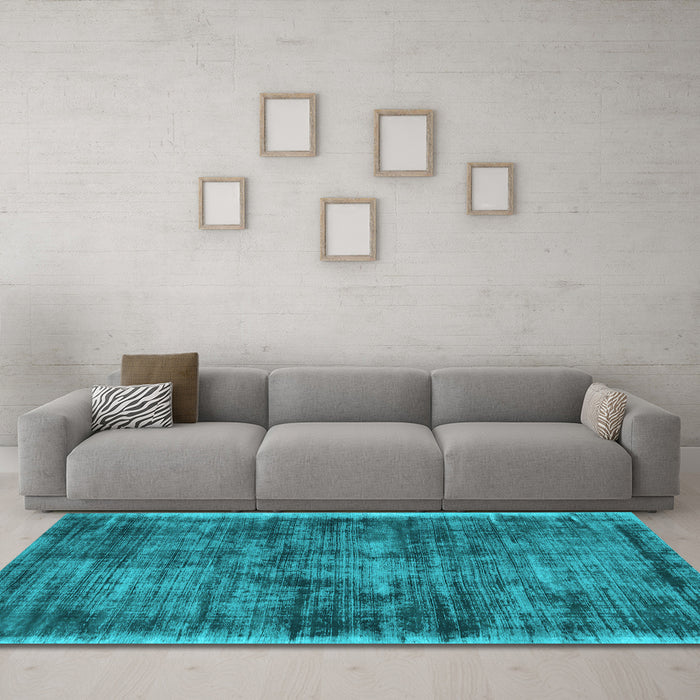 Machine Washable Abstract Light Blue Contemporary Rug in a Living Room, wshcon2938lblu