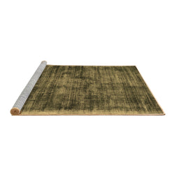 Sideview of Machine Washable Abstract Brown Contemporary Rug, wshcon2938brn