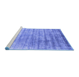 Sideview of Machine Washable Abstract Blue Contemporary Rug, wshcon2939blu