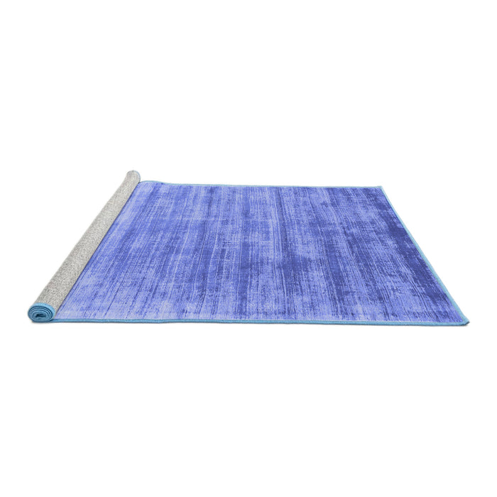 Sideview of Machine Washable Abstract Blue Contemporary Rug, wshcon2939blu