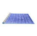 Sideview of Machine Washable Abstract Blue Contemporary Rug, wshcon2939blu