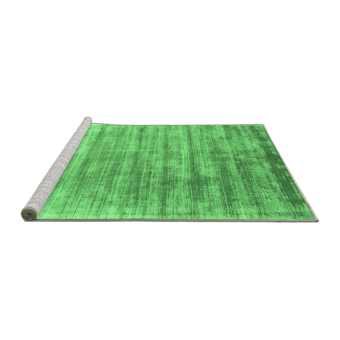 Sideview of Machine Washable Abstract Emerald Green Contemporary Area Rugs, wshcon2939emgrn