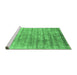 Sideview of Machine Washable Abstract Emerald Green Contemporary Area Rugs, wshcon2939emgrn