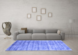Machine Washable Abstract Blue Contemporary Rug in a Living Room, wshcon2939blu