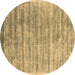 Round Abstract Brown Contemporary Rug, con2939brn