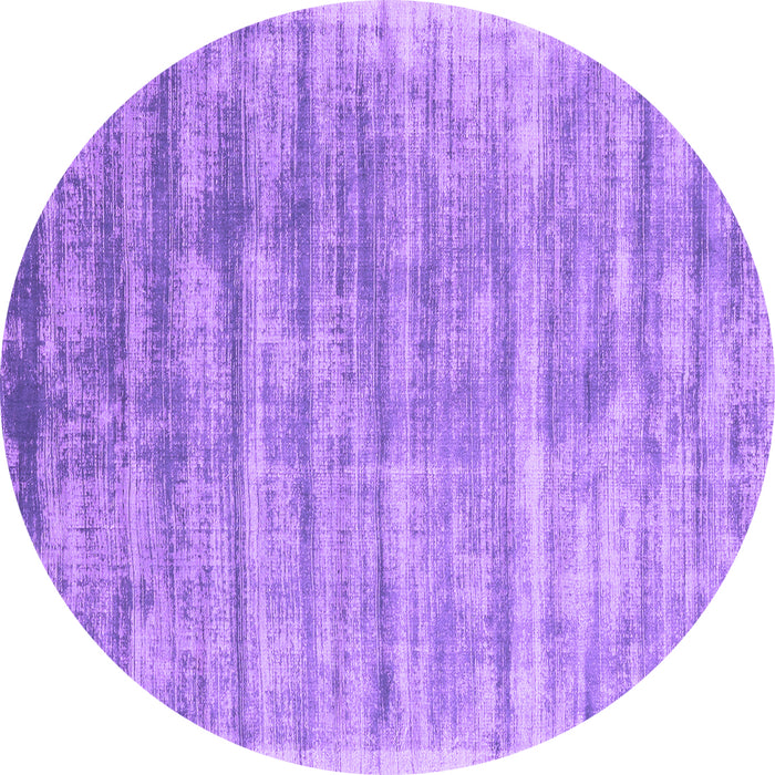 Round Machine Washable Abstract Purple Contemporary Area Rugs, wshcon2939pur