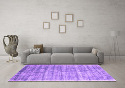 Machine Washable Abstract Purple Contemporary Area Rugs in a Living Room, wshcon2939pur