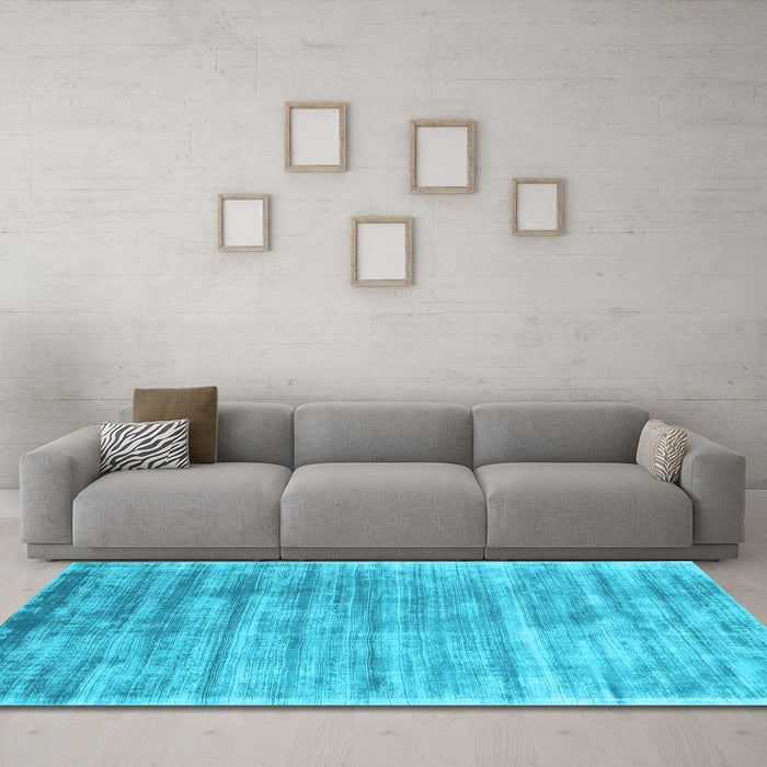 Machine Washable Abstract Light Blue Contemporary Rug in a Living Room, wshcon2939lblu