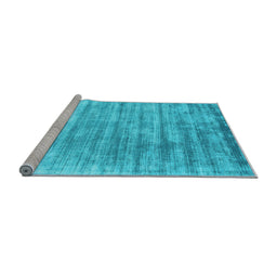 Sideview of Machine Washable Abstract Light Blue Contemporary Rug, wshcon2939lblu