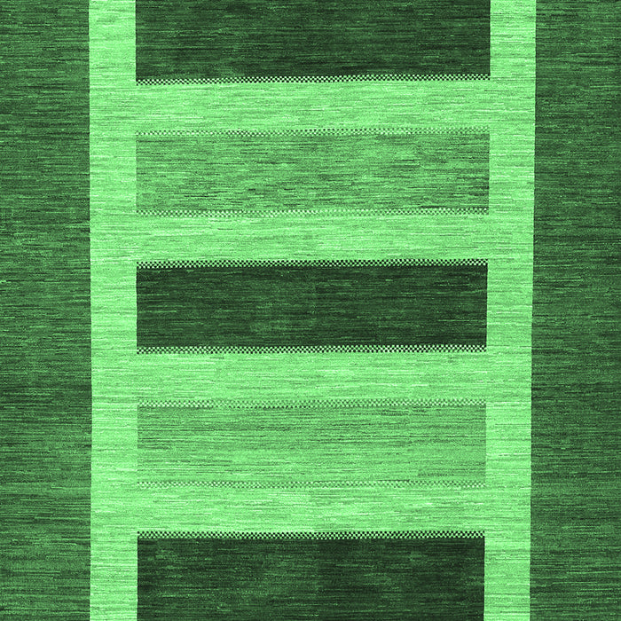 Machine Washable Abstract Emerald Green Contemporary Area Rugs, wshcon293emgrn