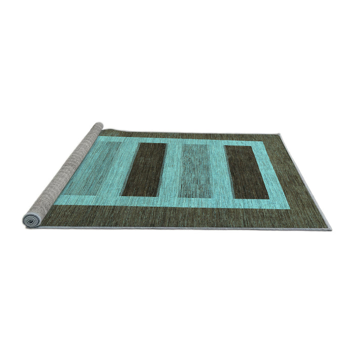 Sideview of Machine Washable Abstract Light Blue Contemporary Rug, wshcon293lblu