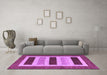 Machine Washable Abstract Purple Contemporary Area Rugs in a Living Room, wshcon293pur