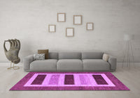 Machine Washable Abstract Purple Contemporary Rug, wshcon293pur