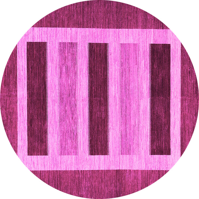 Round Machine Washable Abstract Pink Contemporary Rug, wshcon293pnk