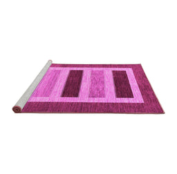Sideview of Machine Washable Abstract Pink Contemporary Rug, wshcon293pnk