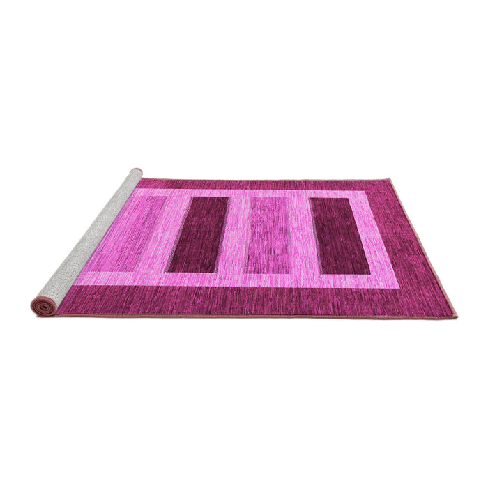Sideview of Machine Washable Abstract Pink Contemporary Rug, wshcon293pnk