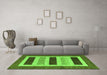 Machine Washable Abstract Green Contemporary Area Rugs in a Living Room,, wshcon293grn