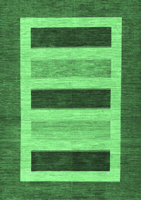 Abstract Emerald Green Contemporary Rug, con293emgrn