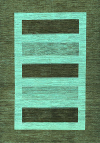 Abstract Turquoise Contemporary Rug, con293turq