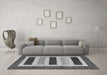 Machine Washable Abstract Gray Contemporary Rug in a Living Room,, wshcon293gry