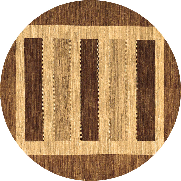 Round Abstract Brown Contemporary Rug, con293brn